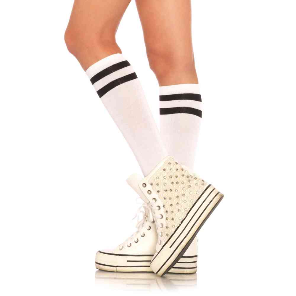 Leg Avenue - Athletic Chaussettes hautes - Blanc